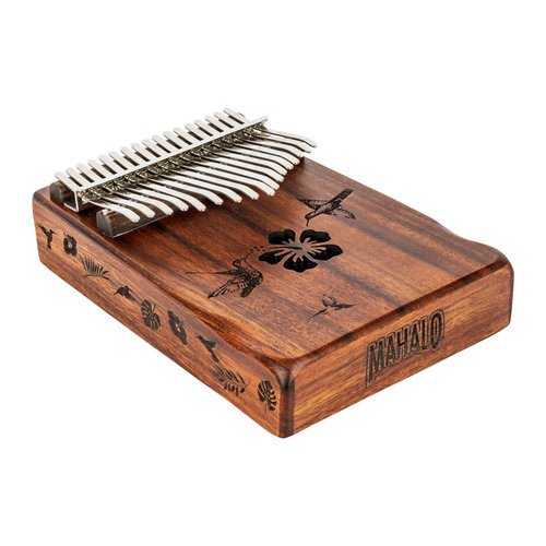 Mahalo Mahalo Ukuleles 17-Key Kalimba With Bag & Tuning Hammer Hibiscus