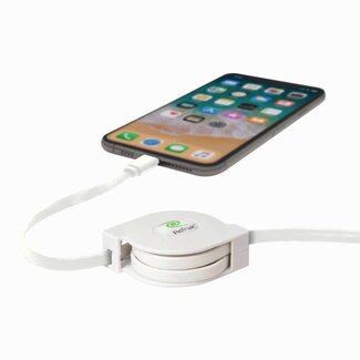 Helix Helix Charge/Sync Retractable Lightning to USB-C Cable White