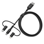 Otterbox Otterbox Charge/Sync 3-in-1 USB-A to Micro/Lightning/USB-C Cable Black
