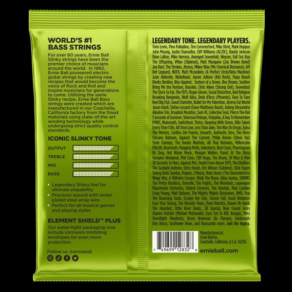 Ernie Ball Ernie Ball 2832 Regular Slinky Nickel Wound Electric Bass Strings 50-105