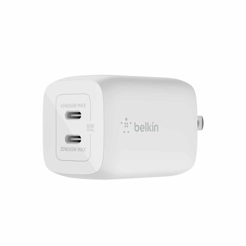 Belkin Belkin BoostCharge Pro Wall Charger Dual USB-C GaN with PPS 65W White