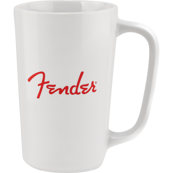 Fender Fender® Red Spaghetti Logo 14oz Stoneware Ceramic Cup White
