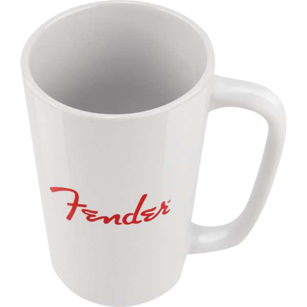 Fender Fender® Red Spaghetti Logo 14oz Stoneware Ceramic Cup White