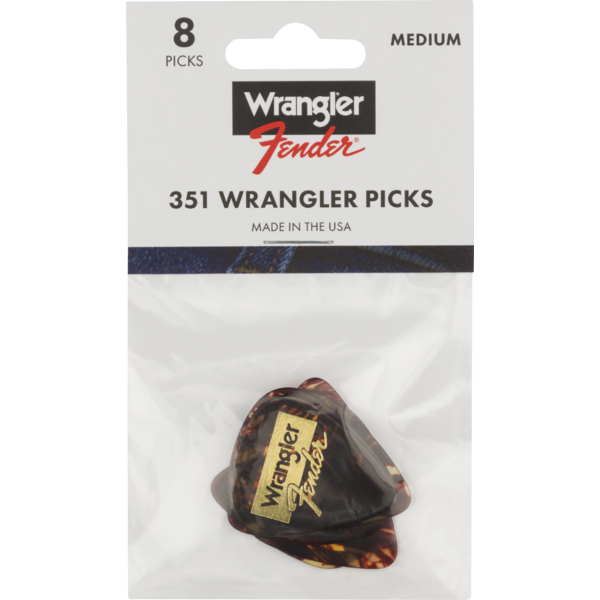 Fender Fender® and Wrangler® Picks 351 Shape Tortoiseshell 8 Pack