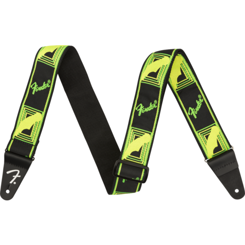 Fender Fender Neon Monogrammed Strap Green and Yellow 2"