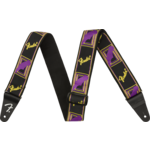 Fender Fender Neon Monogrammed Strap, Purple and Yellow, 2"