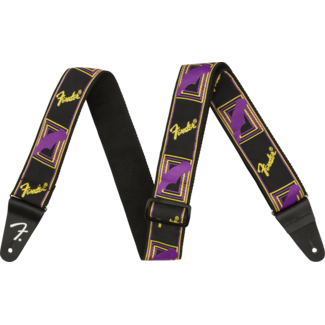 Fender Fender Neon Monogrammed Strap, Purple and Yellow, 2"