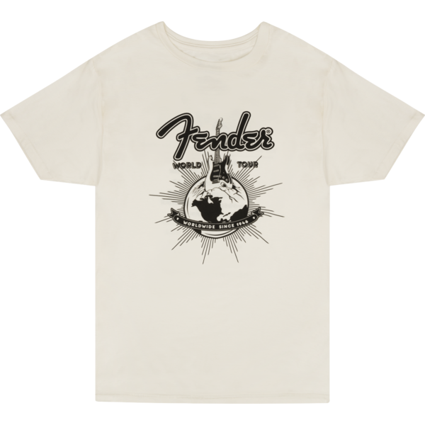 Fender Fender® World Tour T-Shirt, Vintage White Small