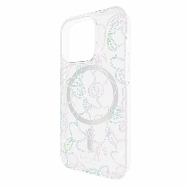 Kate Spade *CL Kate Spade Protective Case for MagSafe Modern Floral Glitter for iPhone 15 Pro