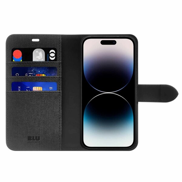 Blu Element Folio 2 in 1 Case with MagSafe Black for iPhone 15 Pro Max