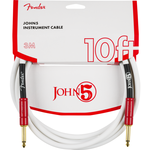 Fender Fender John 5 Instrument Cable White and Red 10'