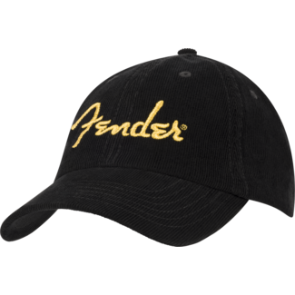 Fender Fender® Gold Spaghetti Logo Corduroy Baseball Hat Black One Size