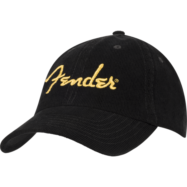 Fender Fender® Gold Spaghetti Logo Corduroy Baseball Hat Black One Size