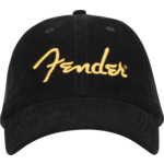 Fender Fender® Gold Spaghetti Logo Corduroy Baseball Hat Black One Size