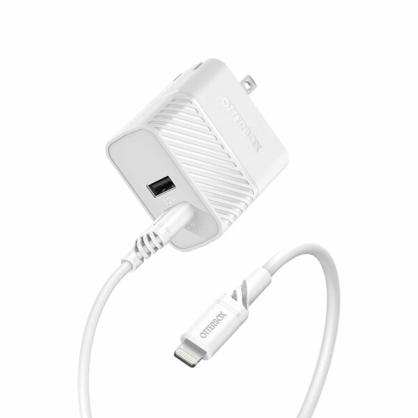 Otterbox OtterBox Dual USB 12W Premium Wall Charger with Lightning Cable 4ft White