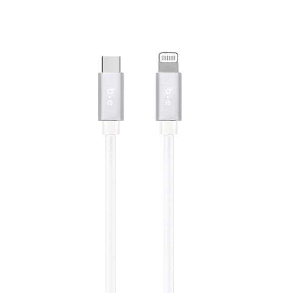 Blu Element Braided Charge/Sync USB-C to Lightning Cable 6ft White