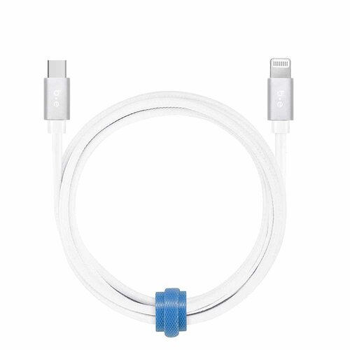 Blu Element Braided Charge/Sync USB-C to Lightning Cable 4ft White
