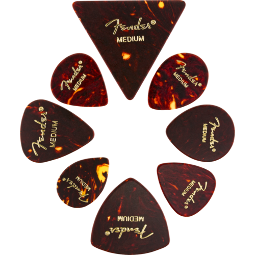 Fender Fender All Shapes Celluloid Medley Tortoise Shell Medium 8-pack