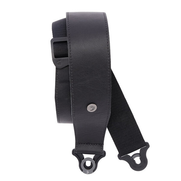 D'Addario D'Addario 25BAL00 Comfort Leather Auto Lock Guitar Strap 2.5" Black