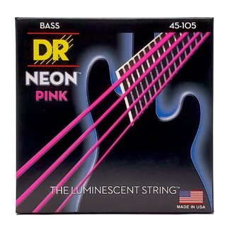 Dr. Strings DR Handmade Strings Neon Pink Coated Bass Strings Medium 45-105