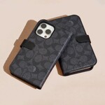 Coach Folio Signature C Case Charcoal iPhone 15 Pro Max