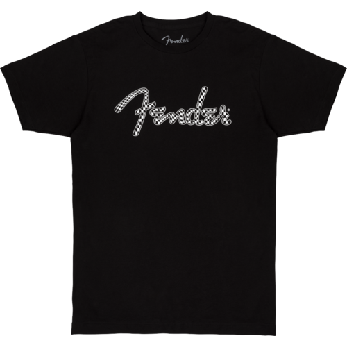 Fender Fender® Spaghetti Wavy Checker Logo Tee Black Large