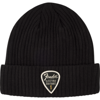 Fender Fender® Pick Patch Ribbed Beanie Black