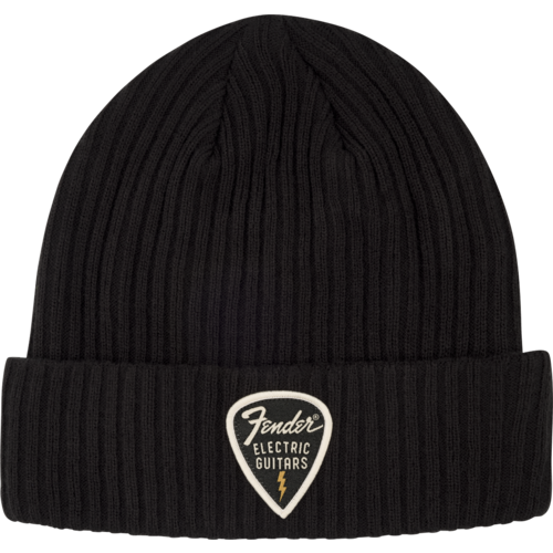 Fender Fender® Pick Patch Ribbed Beanie Black