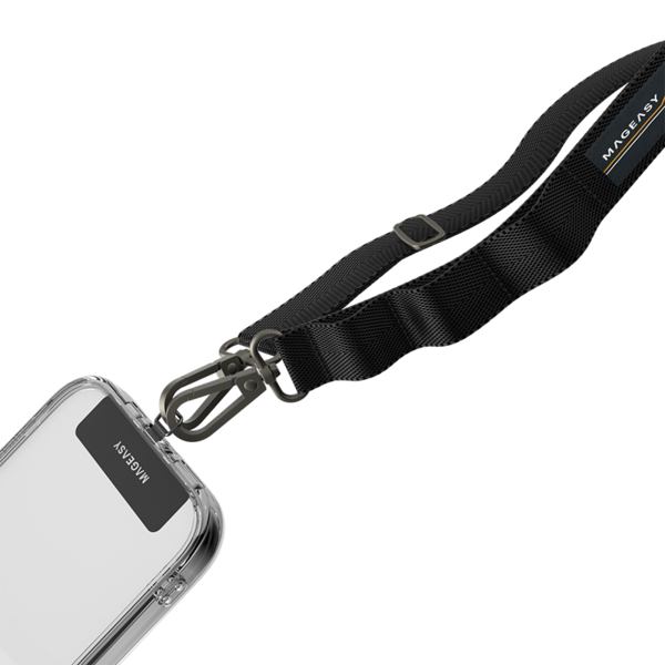MAGEASY 20mm Adjustable Strap Phone Lanyard Black