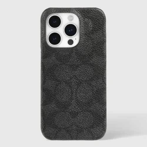 Coach Slim Wrap Signature C Case Charcoal  iPhone 15 Pro