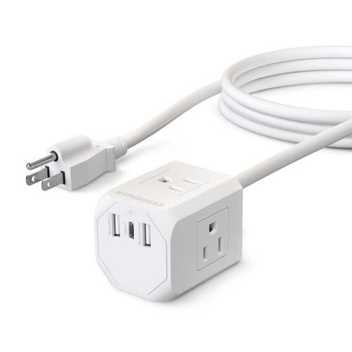 HyperGear CUBE Multi-Port Power Strip Extension Cord White