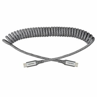 Ventev Ventev Charge/Sync Coiled USB-C to USB-C Cable 3ft Gray