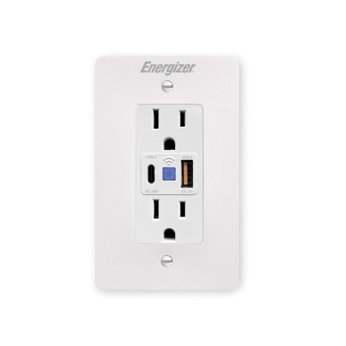 Energizer Energizer Smart In-Wall Outlet with USB A & C