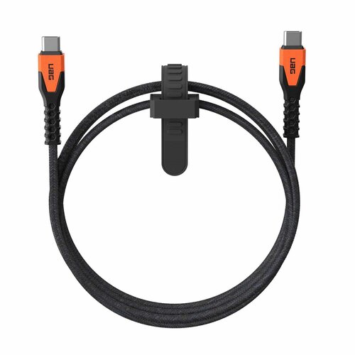 Urban Armor Gear UAG Rugged Kevlar Core USB-C to USB-C Charge/Sync Cable 5ft Black/Orange