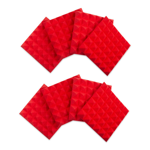 Gator Gator Frameworks 8 Pack of Red 12" x 12" Acoustic Pyramid Panel