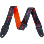 Gretsch Gretsch® Wing Logo Pattern Strap Black with Orange Logos