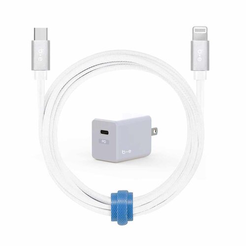 Blu Element Blu Element Wall Charger USB-C 20W PD w/Lightning Cable 4ft White