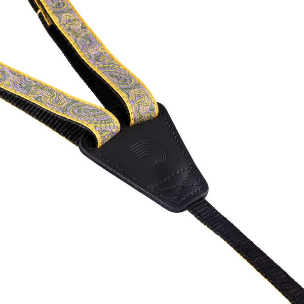 D'Addario D’Addario Cradle Ukulele Strap Paisley Yellow & Purple