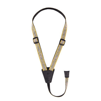 D'Addario D’Addario Cradle Ukulele Strap Paisley Yellow & Purple