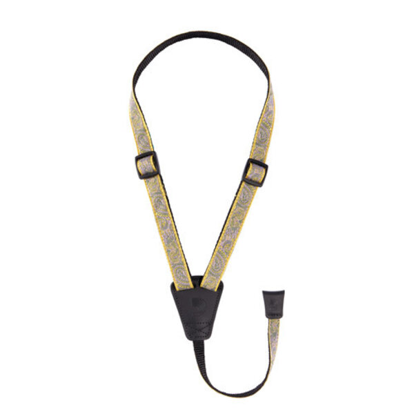 D'Addario D’Addario Cradle Ukulele Strap Paisley Yellow & Purple