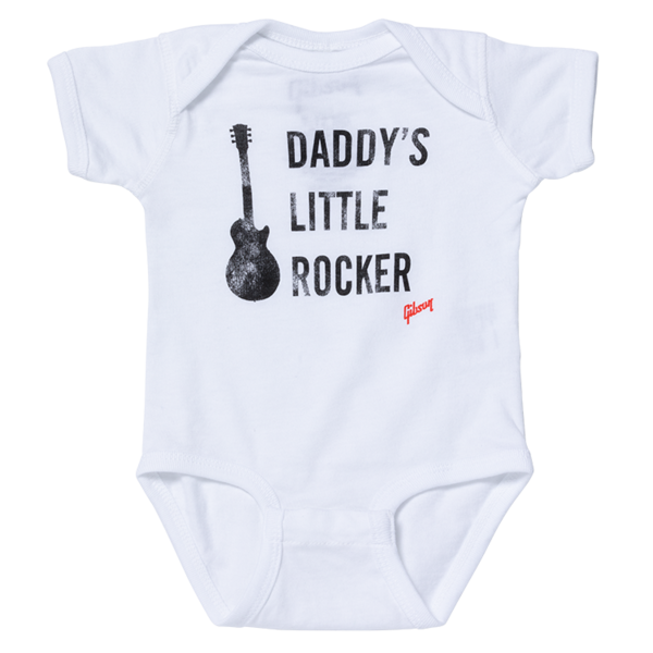 *CLEARANCE* Gibson Daddy's Little Rocker Les Paul Onesie White 6/12 Months