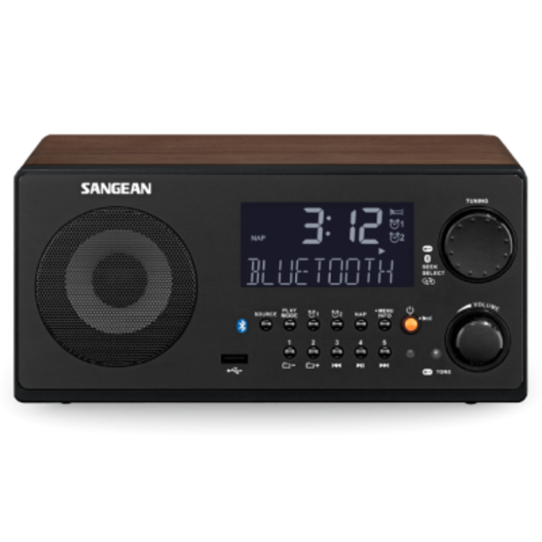 Sangean WR-22 AM / FM-RDS / USB / Bluetooth Digital Radio in Walnut