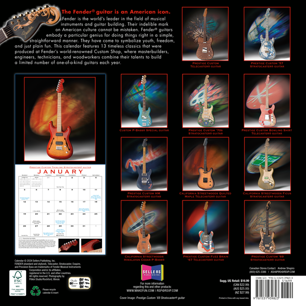 Fender Fender® 2025 Custom Shop Calendar