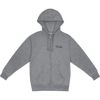 Fender Fender® Spaghetti Small Logo Zip Front Hoodie Athletic Gray Medium