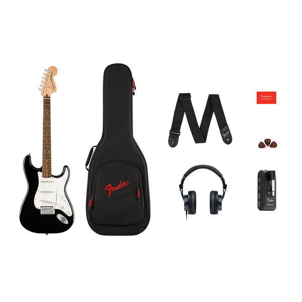 Fender **Fender Affinity Series™ Stratocaster® Mustang™ Micro Pack Black