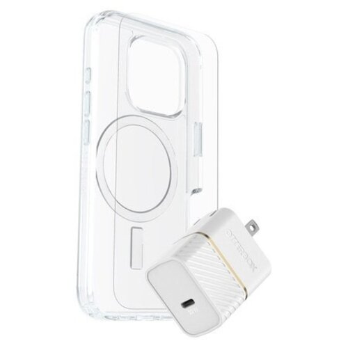 Otterbox OtterBox Protection+Power Kit (Symmetry Clear MagSafe w/Glass + Wall Charger 30W White) for iPhone 16 Pro