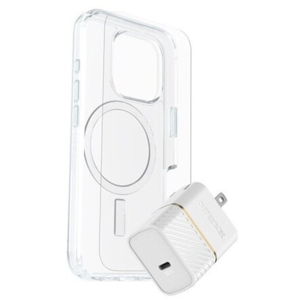 Otterbox OtterBox Protection+Power Kit (Symmetry Clear MagSafe w/Glass + Wall Charger 30W White) for iPhone 16 Pro