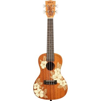 Kala Kala Hawaiian Hibiscus Concert Mahogany Ukulele With Bag