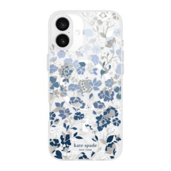 Kate Spade iPhone 16 Plus Kate Spade Protective Prints MagSafe Case Flowerbed Blue