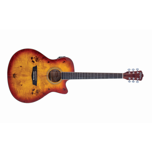 Washburn Washburn Deep Forest Burl Grand Auditorium Acoustic-Electric Guitar, Amber Fade